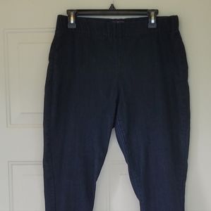 NYD Millie  Pull on ankle Jeans Dark Blue Size 12 Elastic Waist Flat Front